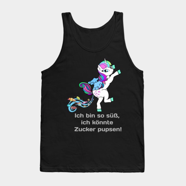 Unicorn I am so sweet I can poop candy T Shirt Tank Top by Xizin Gao